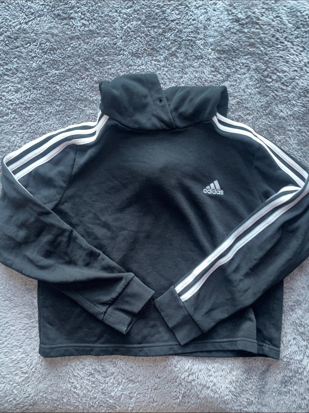 adidas Black Track Cropped Sweatshirt
